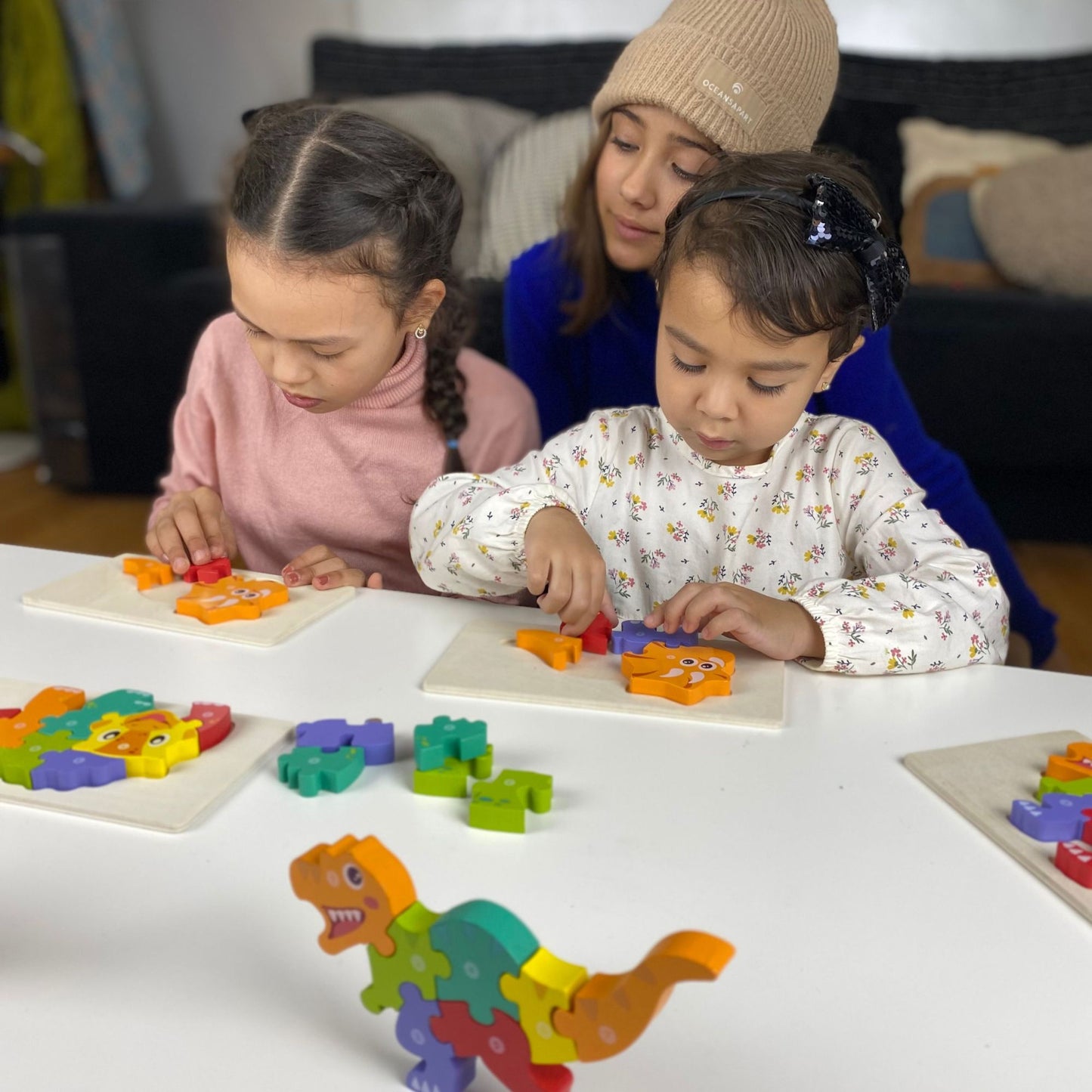 Pack 3 Puzzles madera 3d para niños 2-4 años