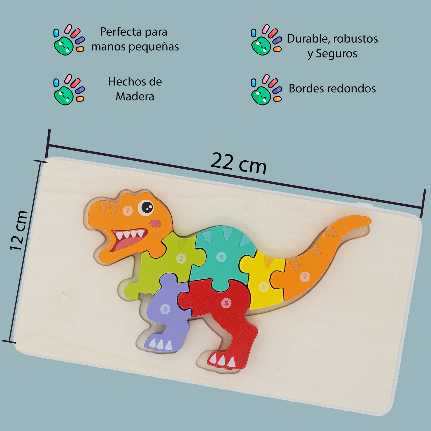 Pack 3 Puzzles madera 3d para niños 2-4 años