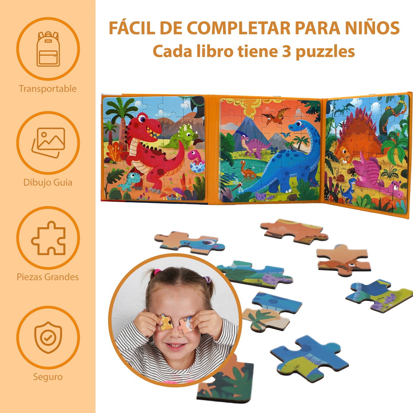 Puzzle Magnético 3 en 1 - Juguetes Montessori a partir de 3 años